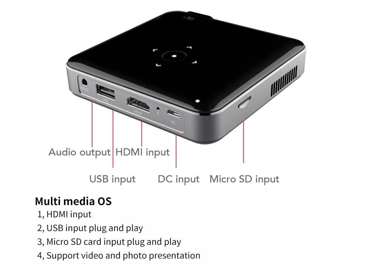 Metal Home Theater Usb Wireless 1080p hd Led Mini Projector supplier