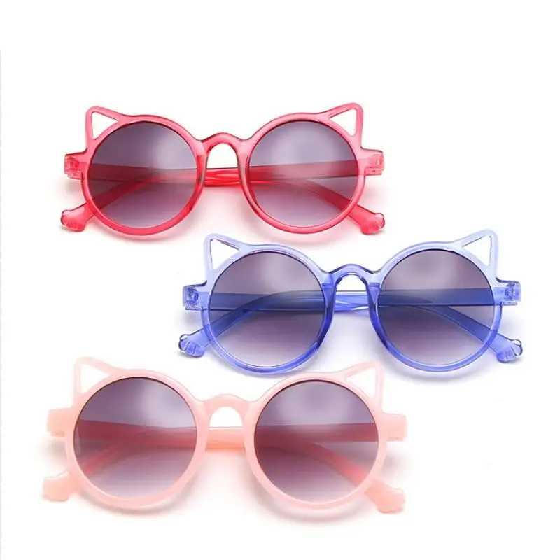 

2021 New cute baby fashion cat ears sunglasses girls decoration children's sunglasses