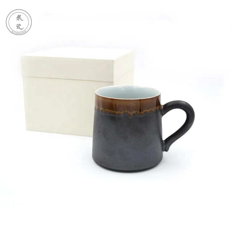 

100% handmade custom Modern style the black ceramic coffee mug with High temperature color glaze