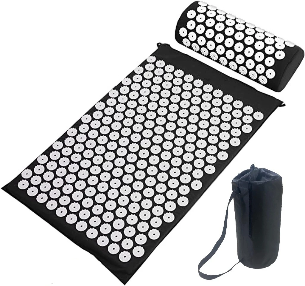 

Yoga Massage Acupressure Mat for Back Neck Needle Acupuncture Pad Pillow Set Kuznetsov Applicator Spike Massager Cushion