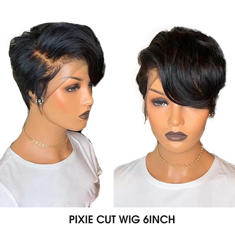 

13x4 curly bob short ombre color virgin hair wig toupee straight perruque pixie cut 100% human hair lace front wigs