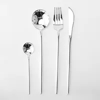 

True Silver Plating stainless Steel Wedding Cutlery Set Top Quality Tableware Flatware Spoon Fork Sets