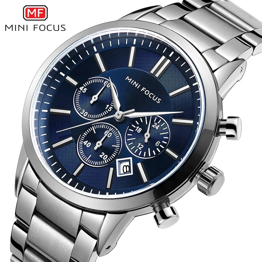 

Top Brand MINI FOCUS 0188G Men's Fashion Wrist Watches with Stainless Steel Band Sport Military Blue Quartz Watch Montre reloj, According to reality