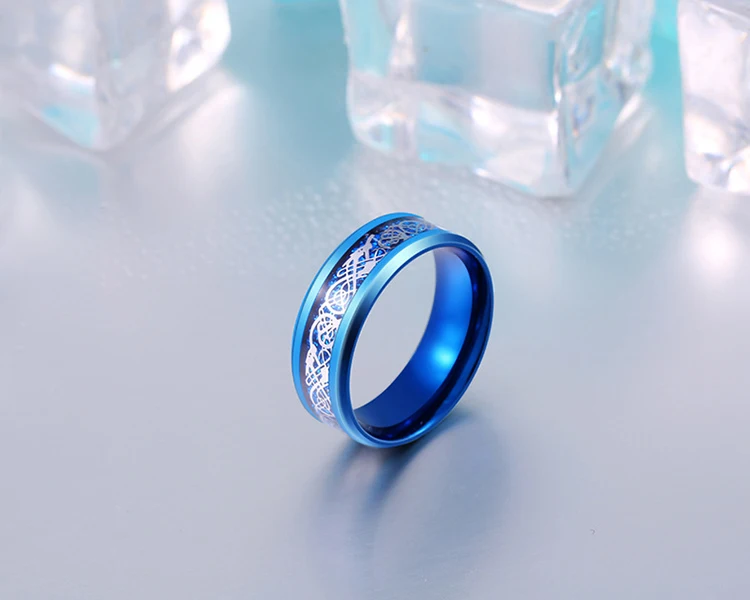 product-BEYALY-Blue Black Gold Plating Engraved Stainless Steel Jewelry Titanium Ring-img-1
