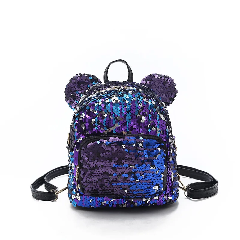 

SB042 Fashion Women Sequin Backpack Kids Girl Korean Style Bling Daily PU Leather School Backpack School, 5 colors in stock,we can customized your color