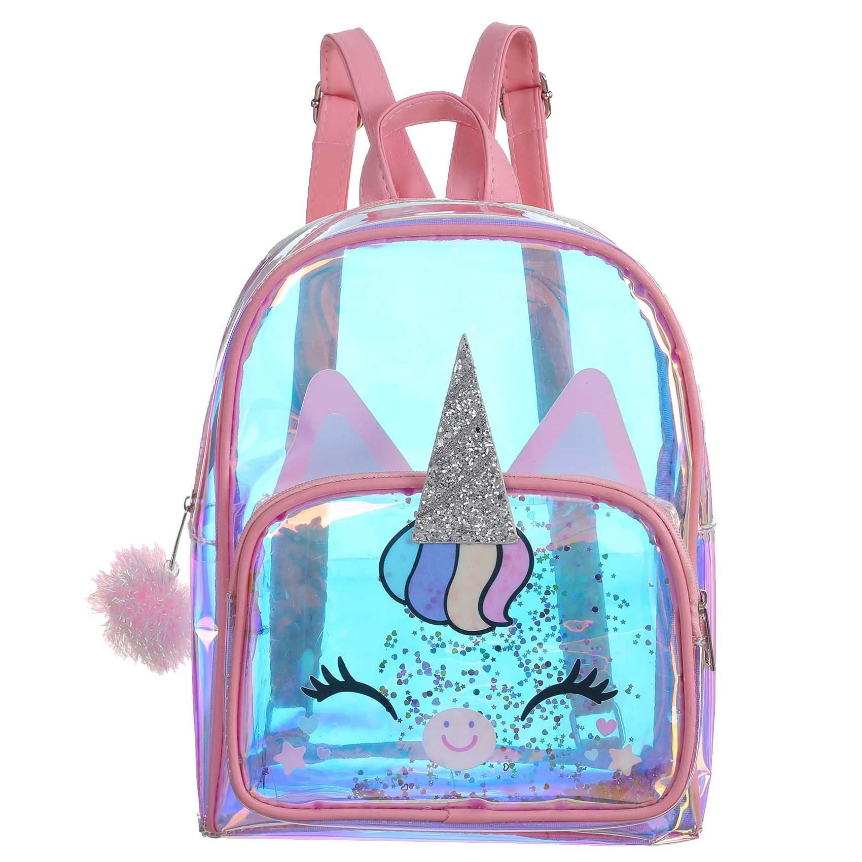 

Fashion Outdoor Traveling Gym Bag Waterproof Holograhic Transparent Clear Tpu Unicorn Children School Backpack For Teenage