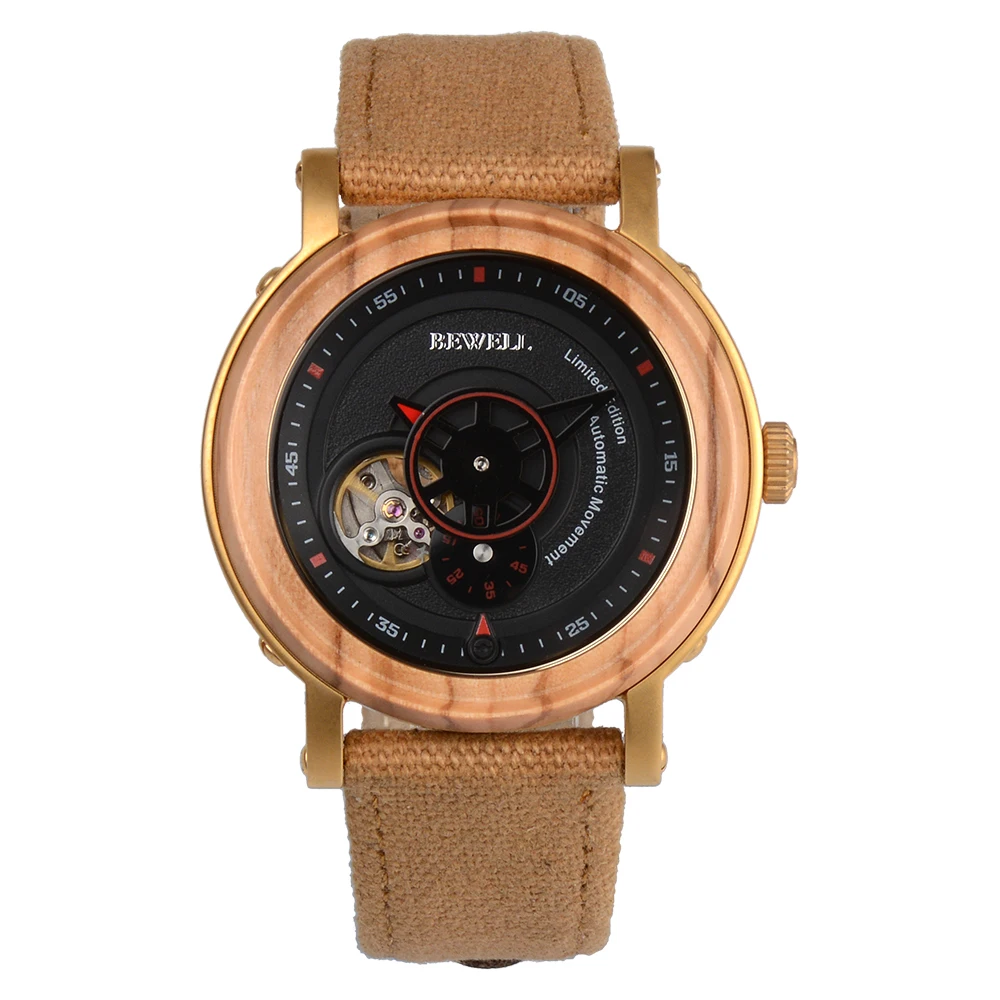 

Popular Automatic Mechanical Watch Nylon strap Men Watch Wood Watch