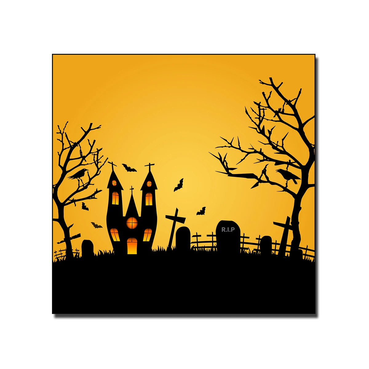 

Halloween Flying Bats Posters Halloween Pumpkin Posters Halloween Crows Decoration for Home Festival Wall Art Decoration