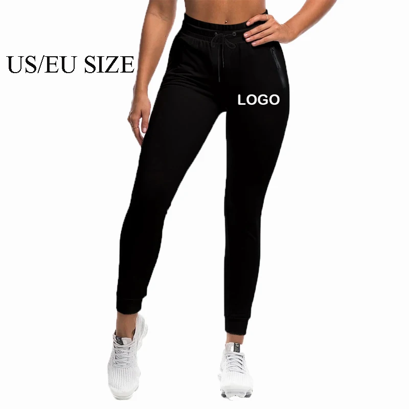 

New Arrivals 2020 Customized Print Logo High Waist Women Long Pants Sweatpants Set, Grey,black,dark grey