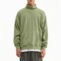 

New urban plain clothing Men Custom Blank Street Wear high collar crewneck pullover sweatshirt