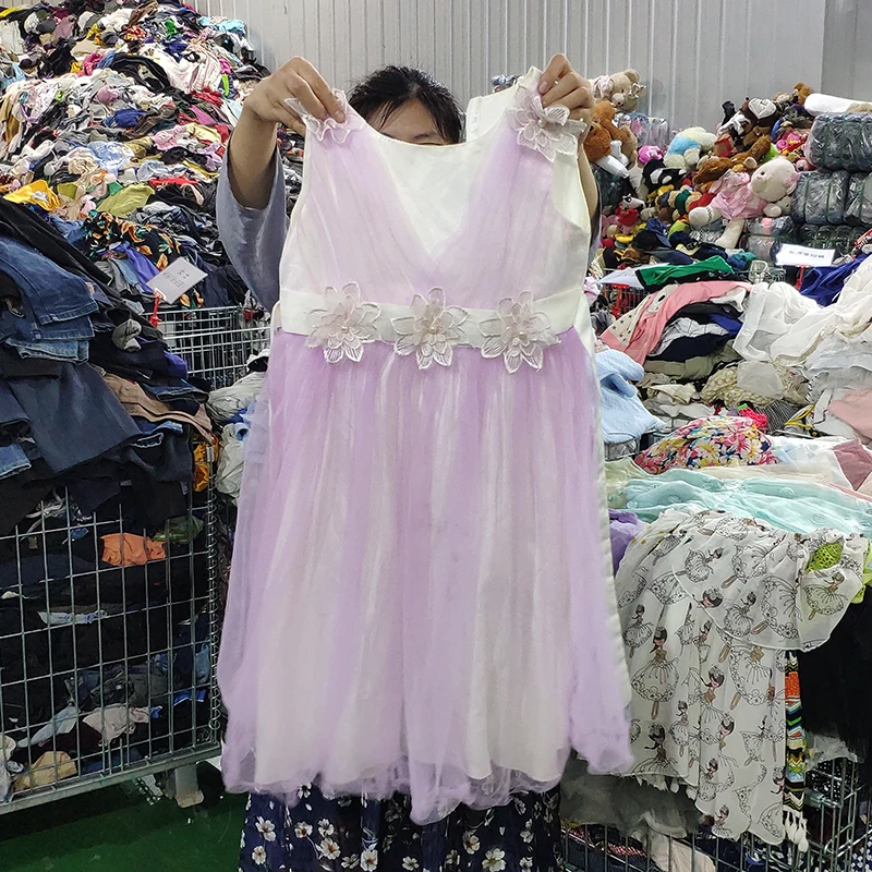 

Factory used children's clothes dress summer used clothes second hand kids clothing summer girl suit, Mixed color