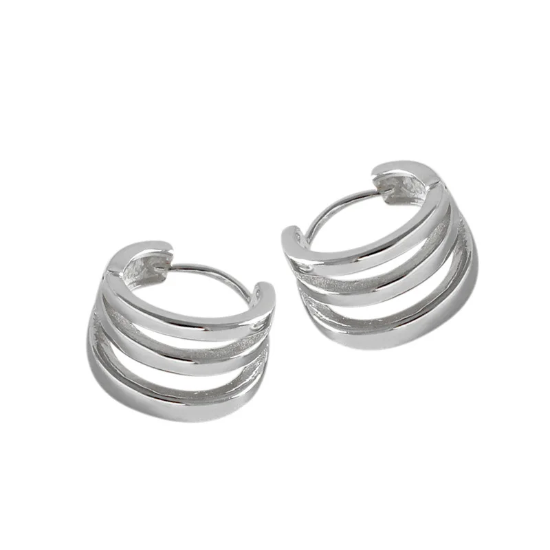 

Hotsale Design 18k Gold Plated Round Circle Earring 925 Sterling Silver Multilayered Circle Hoop Earring For Girls