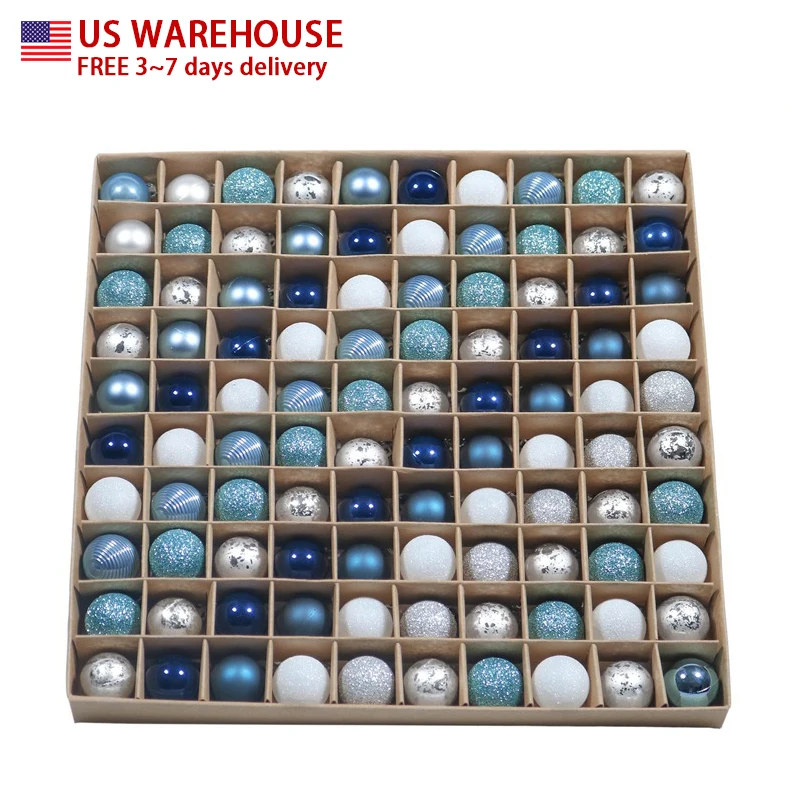 

Eaglegifts 100pcs  Factory Reasonable Price Mixed Small Sky Blue Plastic Christmas Balls Ornament