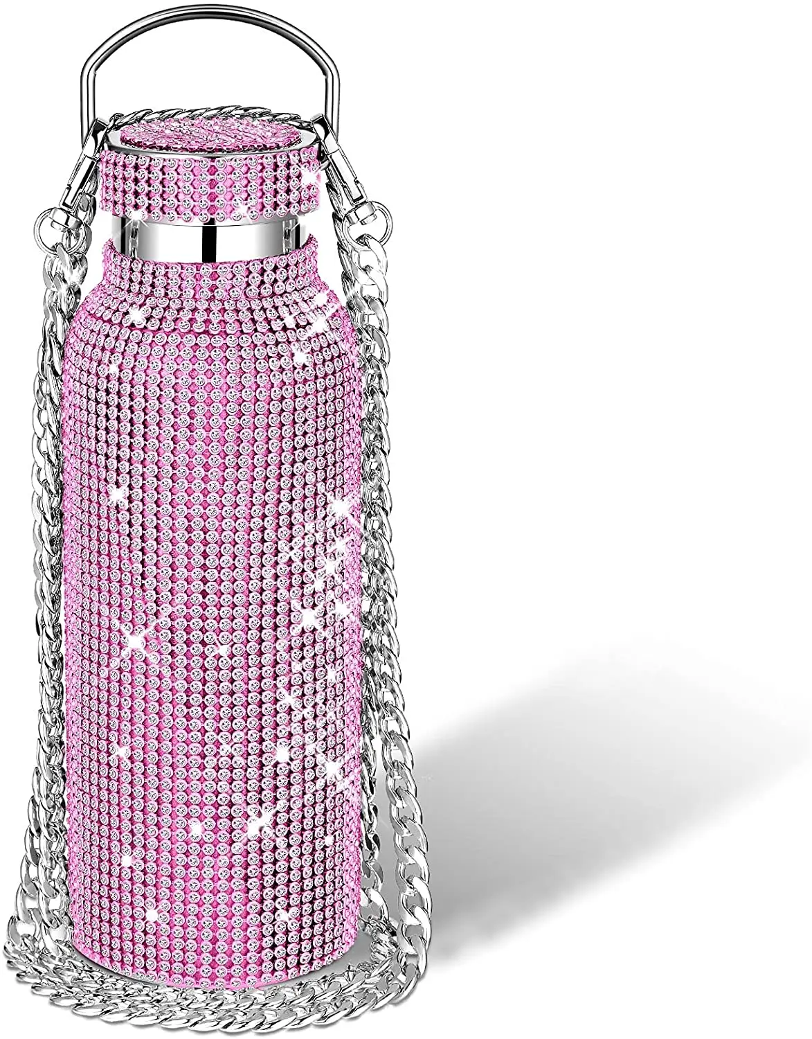 

Luxury Portable Rhinestone Diamond Bling Bling 304 Stainless Steel Double Wall Vacuum Thermos Sport Water Bottle 500ml