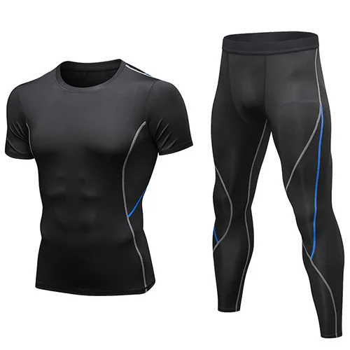 

Custom Compression T-shirt leggings 2 Piece Sets Jogging Wear Sports Tracksuits for Men