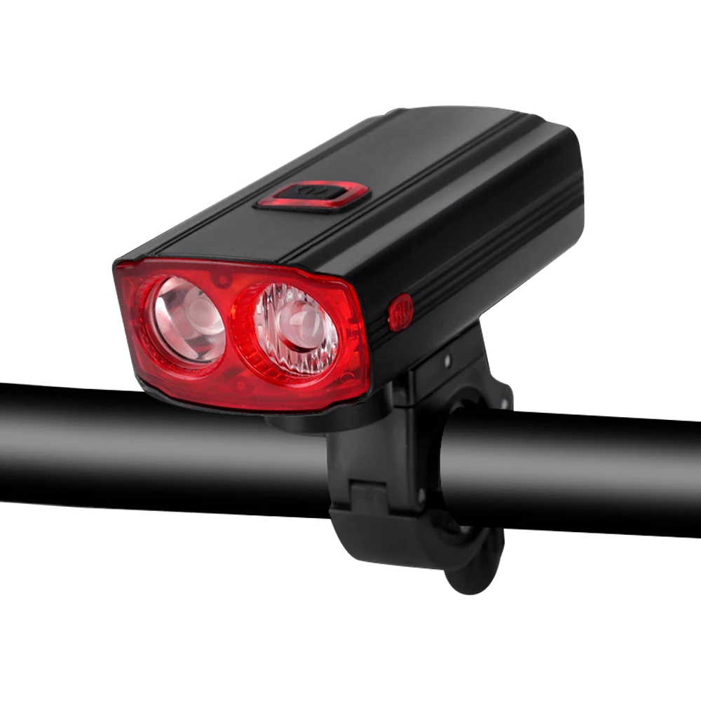 

2021 Outdoor Waterproof Riding Bike Light High Lumen Brightness Speaker Smart USB Rechargeable LED Front Bicycle Light With Horn, Black