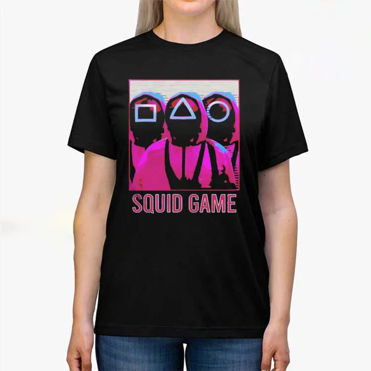 

2021 Squid Game printed short-sleeved round-necked Cotton T-shirt for men and women