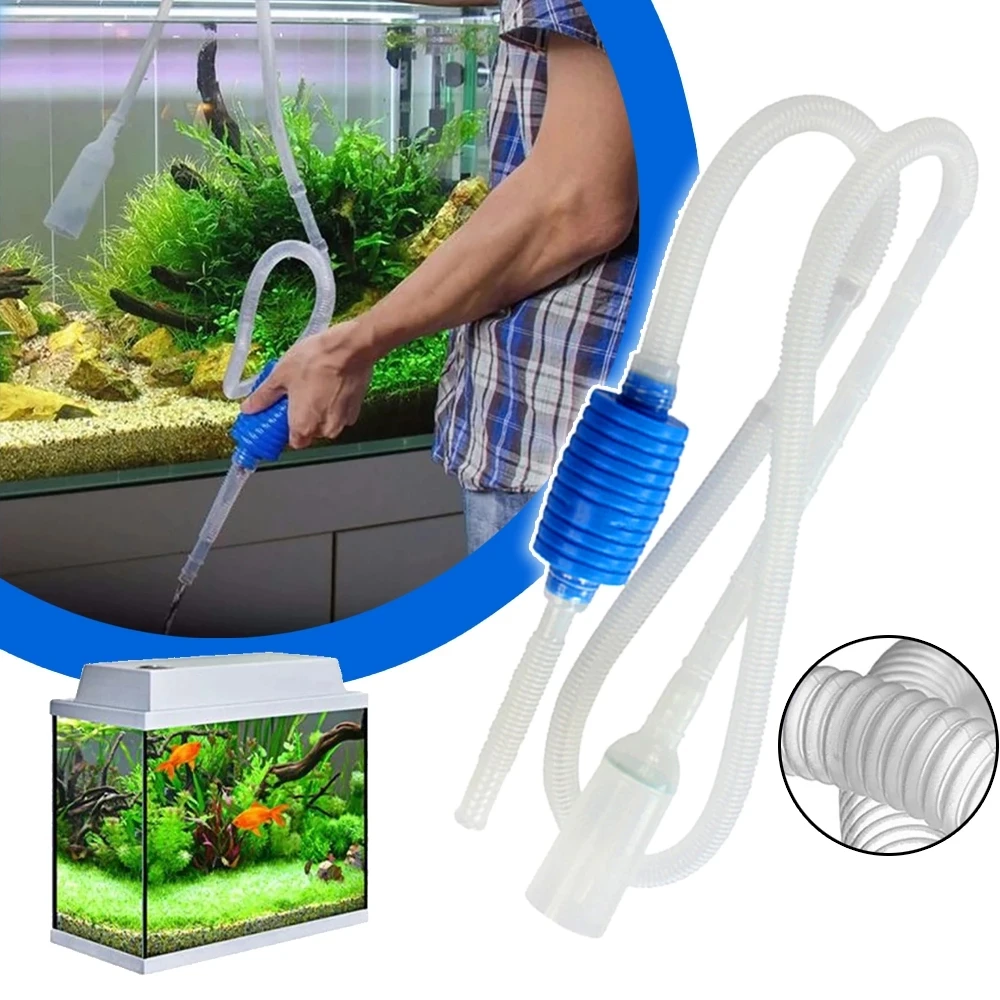 

Aquarium Siphon Fish Tank Syphon Vacuum Cleaner Pump Semi-automatic Water Change Changer Gravel Water Filter Acuario Accessories, White