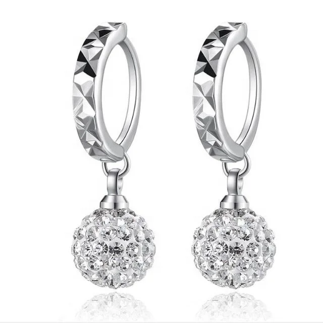 

Adelante Easy-matching Personalized Jewelry High Quality Factory Flash Ball Earring Drop Earrings Silver Color Silver Plated Gua