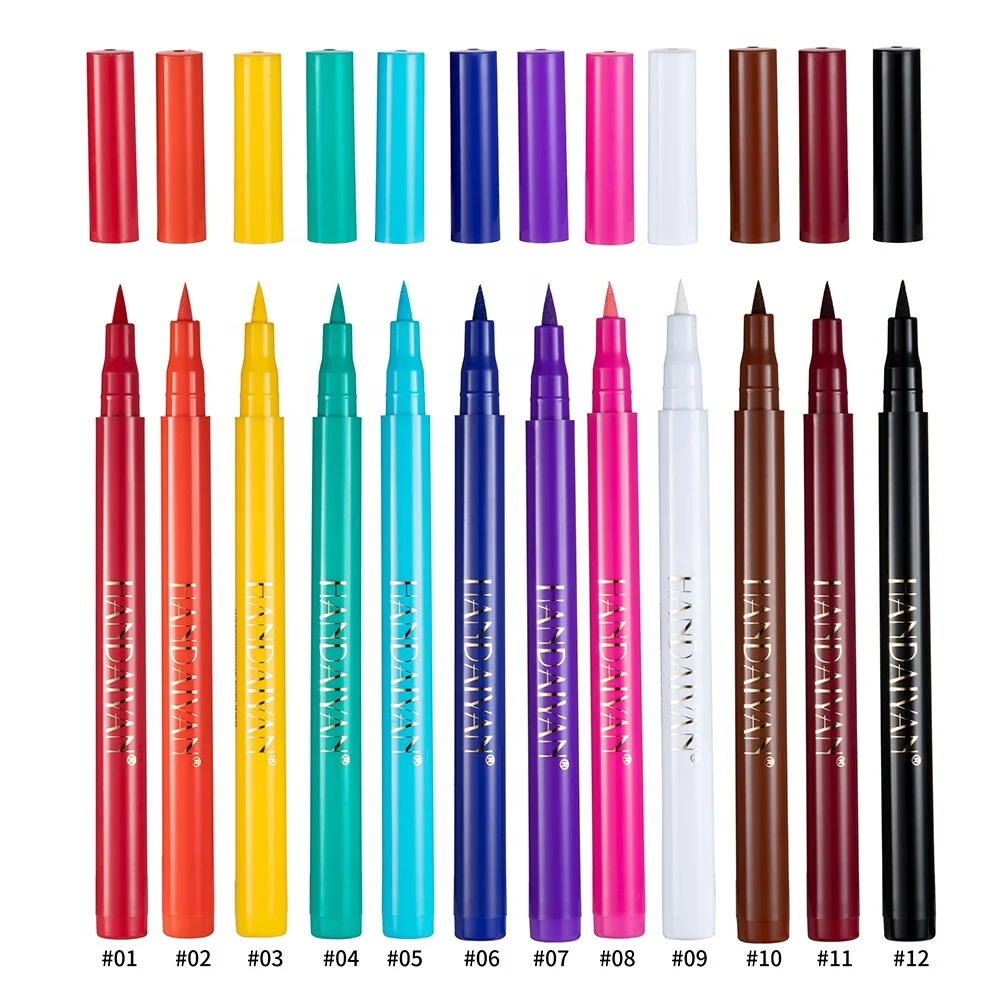 

12 Colors Eyeliner Matte Eyeliner Professional Eye Shadow Set Colorful Retractable Colorful Gel Eyeliner