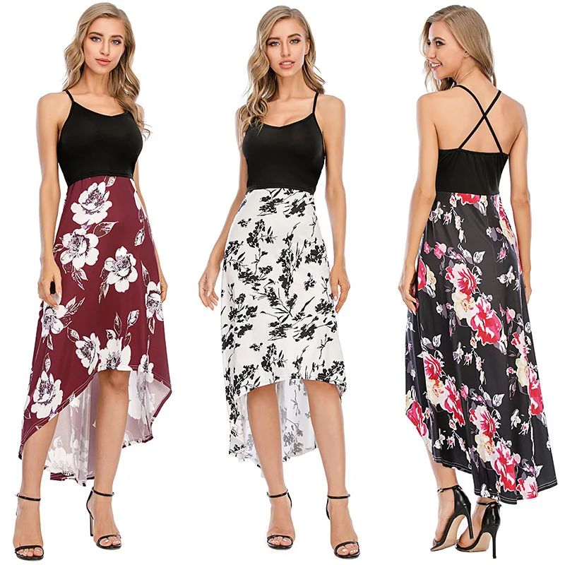 

Summer dress women clothing beach sexy print splicing casual dress summer knit sexy summer dress, Picture