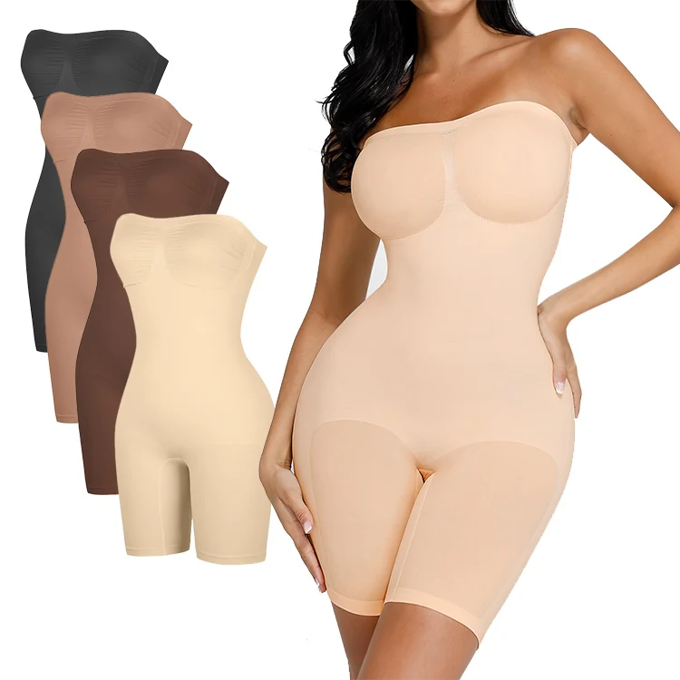Hexin New Design Women Elastic Knit Summer Tube Top Seamless Body Shaper Shapewear for Party Wear
