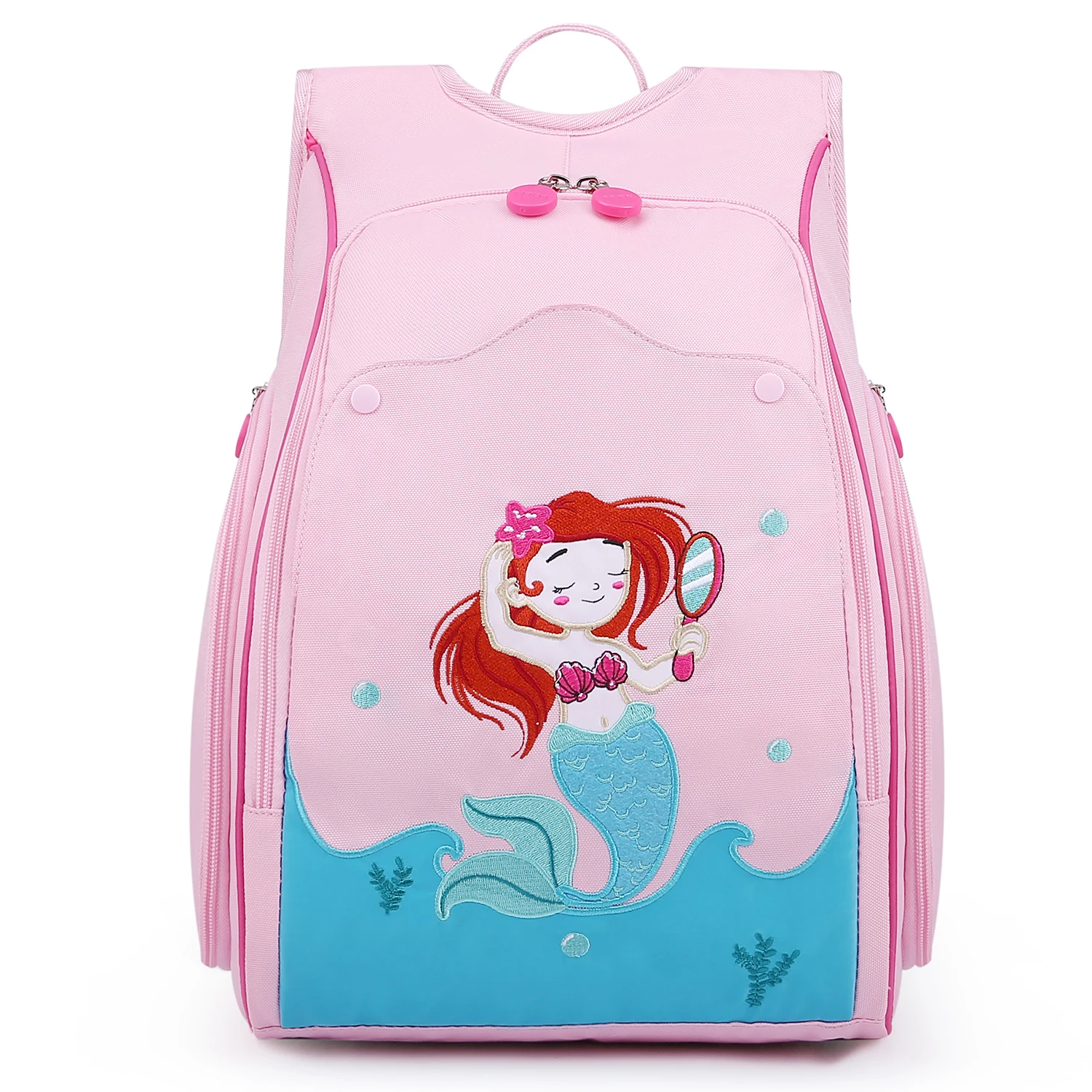 

Large capacity little kids mermaid cute backpacks for girls school bag, Pink/purple
