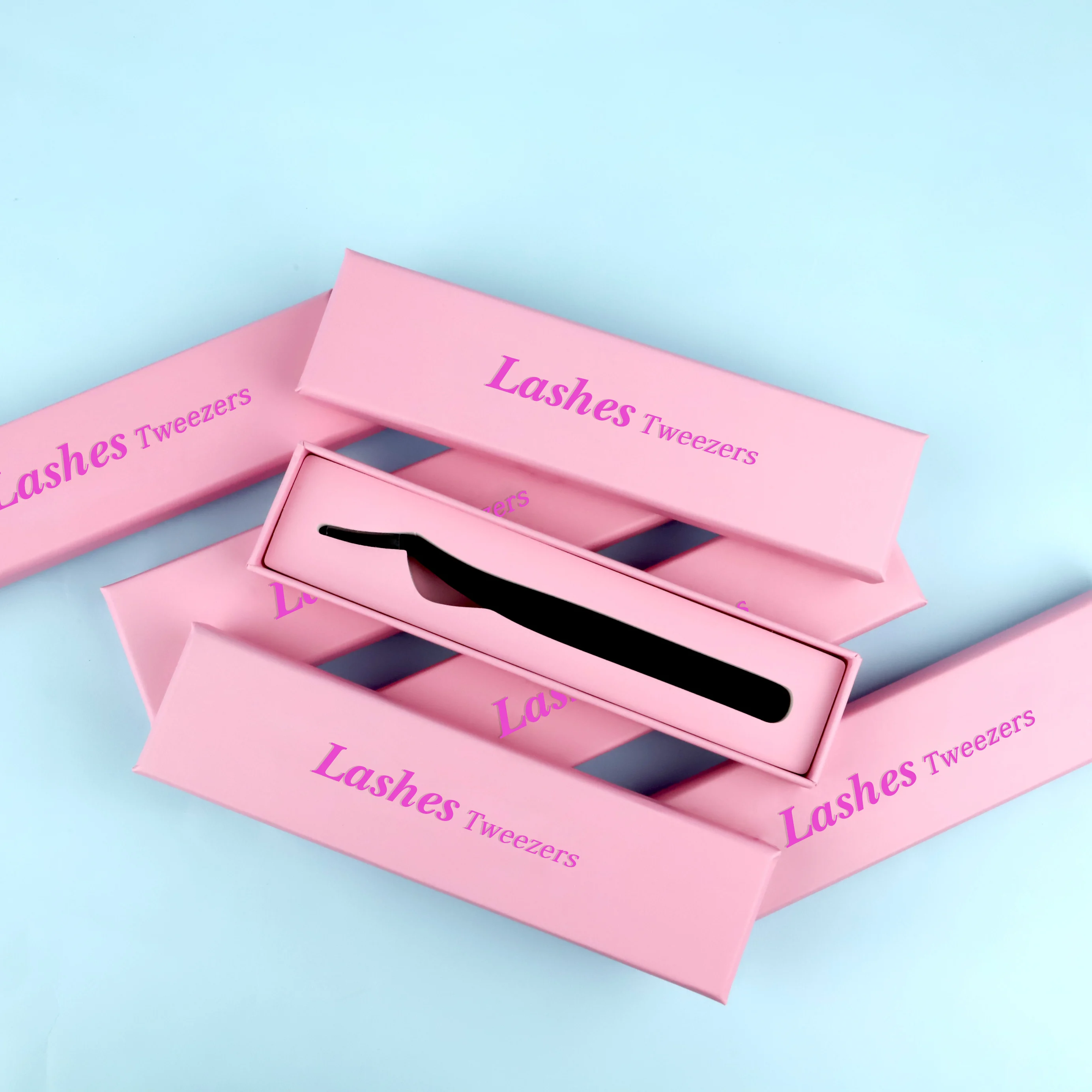 

Brand own customized lash extension tweezers custom box private label plastic tweezers eyelash false eyelash extension tweezers, Natural black/ colorful