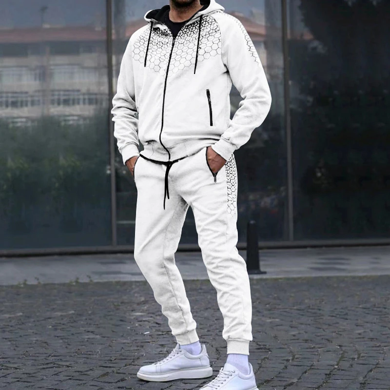 

Chinjane Custom Premium Print Hoodie Sets Blank Sweat Suits Men With Pocket Tracksuits Set Blank Jogging Suits Men Sweatsuit