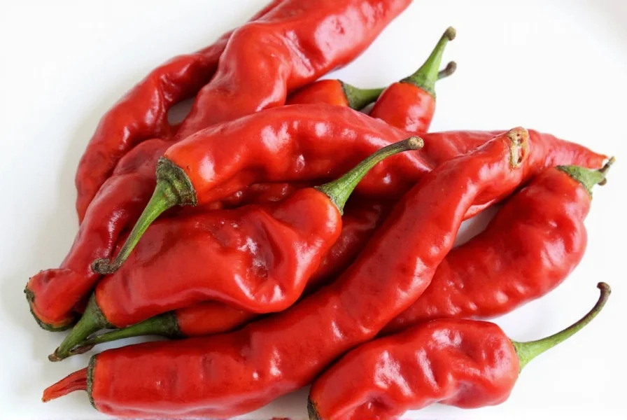 Homemade salsa being blended with Guajillo chiles