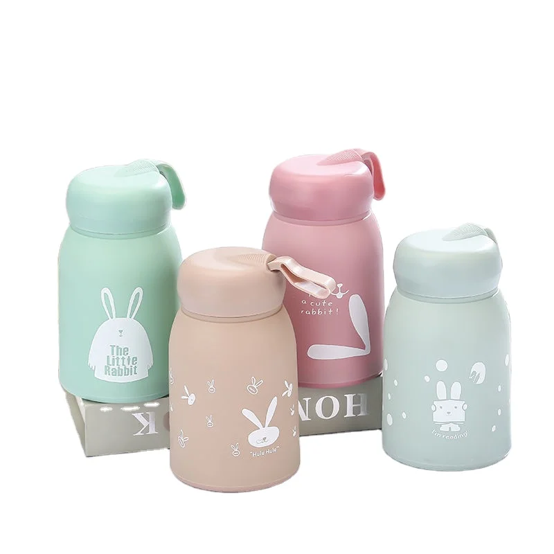 

Creative cute cute rabbit glasslPortable Thermos Bottle Girl Boy Stainless Steel Water Bottle Vacuum Flasks Insulated Cup High C, Pink/blue/green/yellow