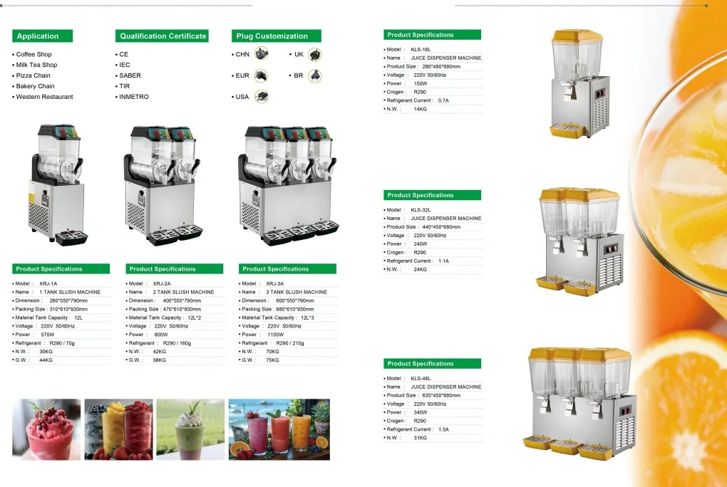 Commercial slush machines