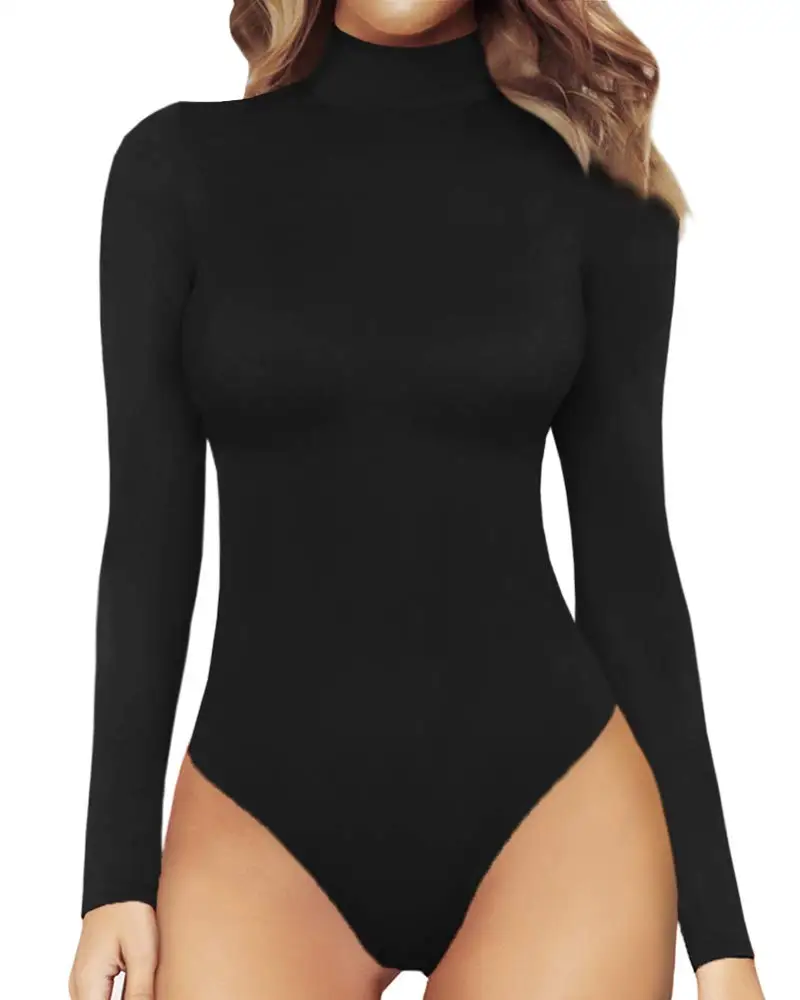 

wholesale Women's Turtle Neck Bodysuit Long Sleeve Tops Bodysuit Jumpsuit