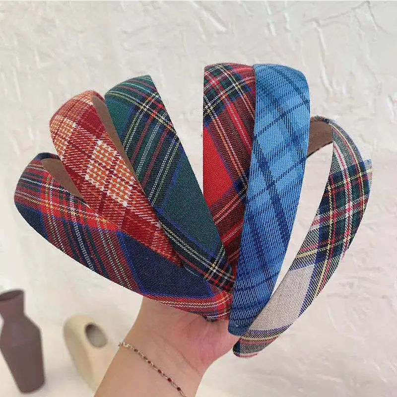 New Fashion Vintage Floral Plaid Printed Beauty Headbands Designer Cloth Fabric Ladies Hair Bands Accessories For Women