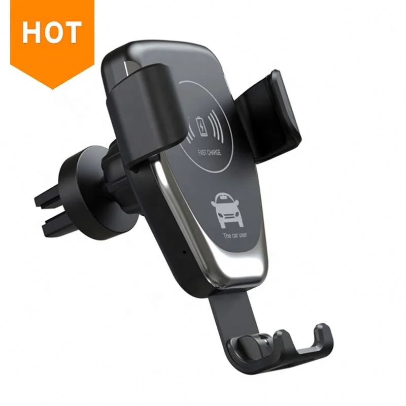 

Q12 10W Wireless Car Charger Automatic Clamping Fast Charging Phone Holder Mount in Car for Smart Phone Auto Clamping Gravity, Black&white