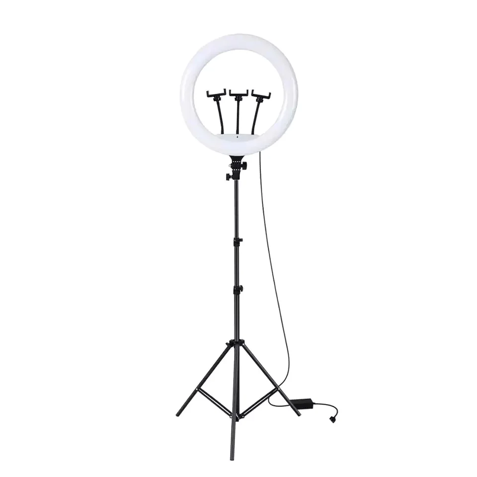 

18 inch LED Ring Light with Tripods Stand Phone Holder Desk USB Selfie Light Ring Lamp Ringlight