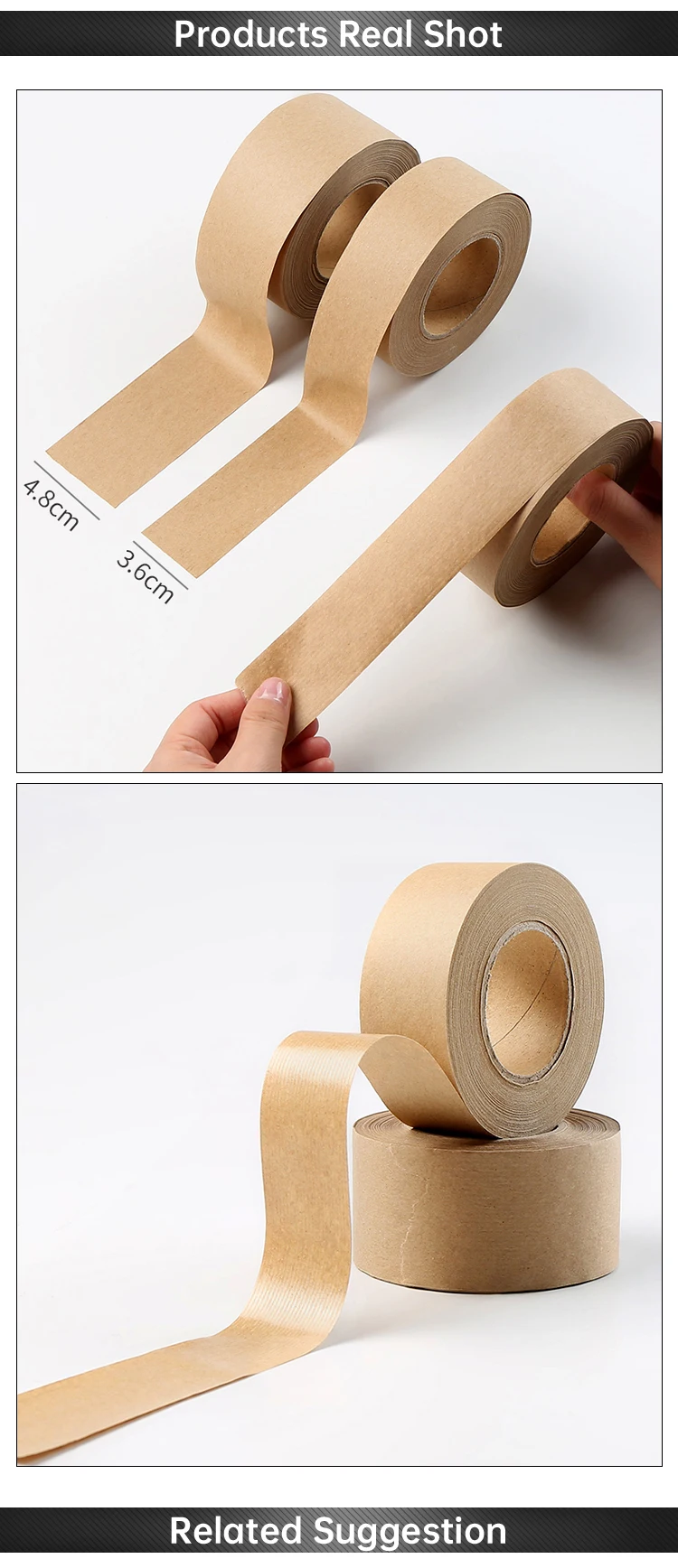 Easy Tear Water Activated Printed Kraft Paper Gummed Tape Buy Factory