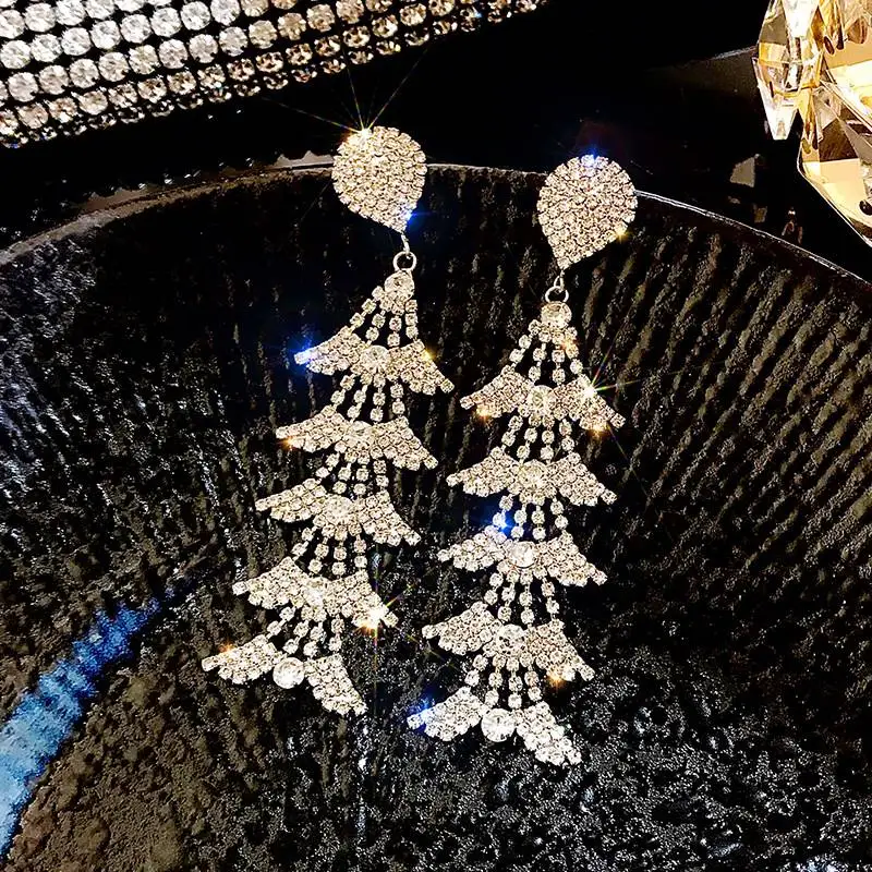 

Gold Plated Silver Triple Hoop High Quality Jumbo Trendy Multi Color Tassel Jewlery Earring Earrings