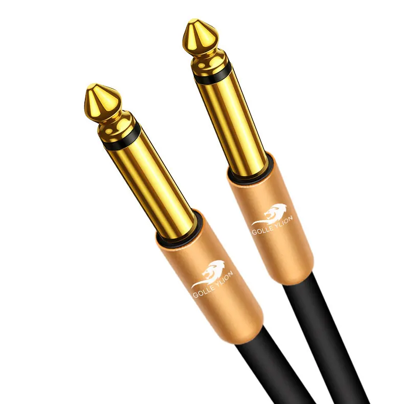 

GOLLEY LION GL-TS-BP Amazon Hot Sale Drop Shipping 6.5mm TS Angle Connector Jack OFC Instrument Cable Guitar Cable, Customizable