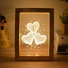Factory Price Popular Kids Room Gift Usb Charge Fancy Photo Frame Lamp Wood Night Light