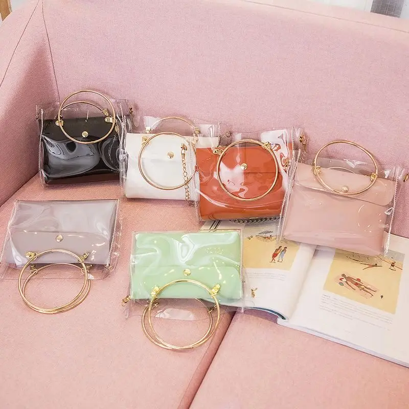 

wholesale Stylish and versatile transparent jelly bag, 6 colors