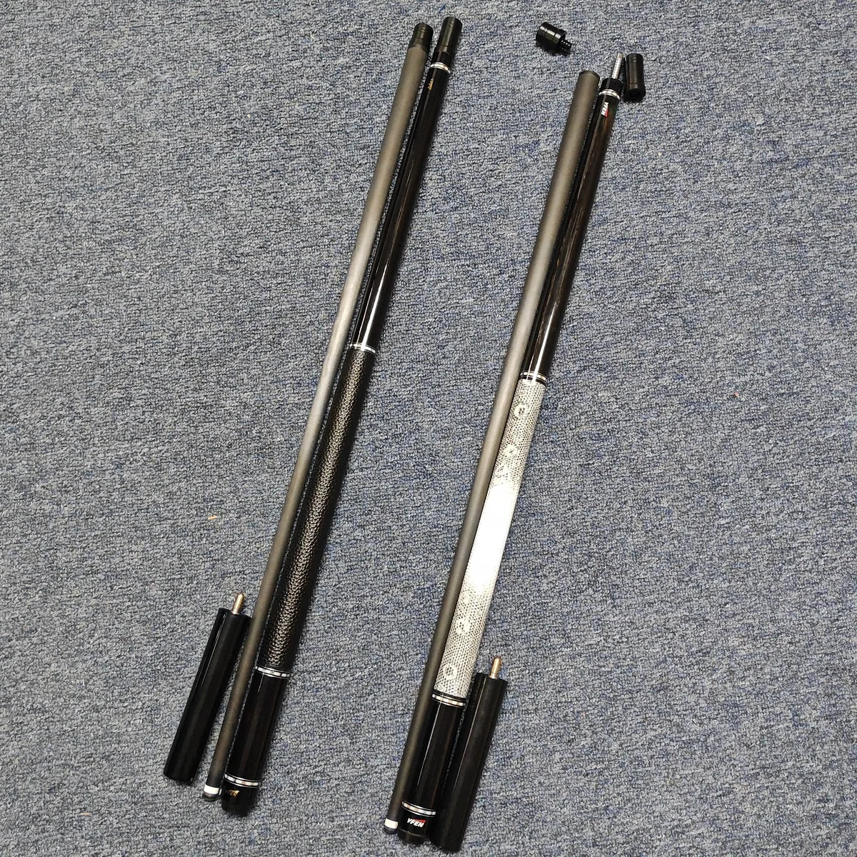 High-End YFEN 1/2 Carbon Shaft Maple Wood Pool Cue 58\" Length with Stainless Steel Extension New Arrival with Cue Joint Cover