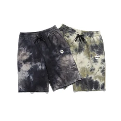 Fashion Summer Elastic Waist Steer Wear Letter Flower Embroidery Casual Mens Tie Dye Short Pants Summer With 2 Colors For Men