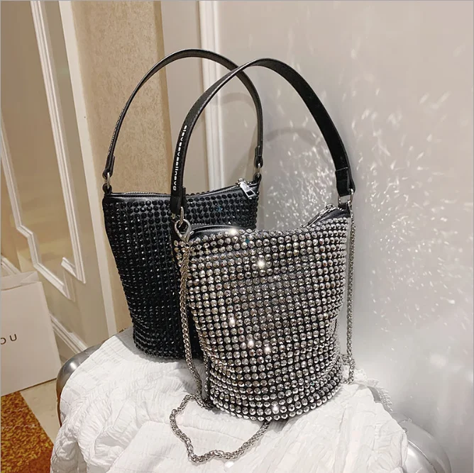 

2020 new dinner party rhinestone pillow bag chain shoulder messenger bag, Colors