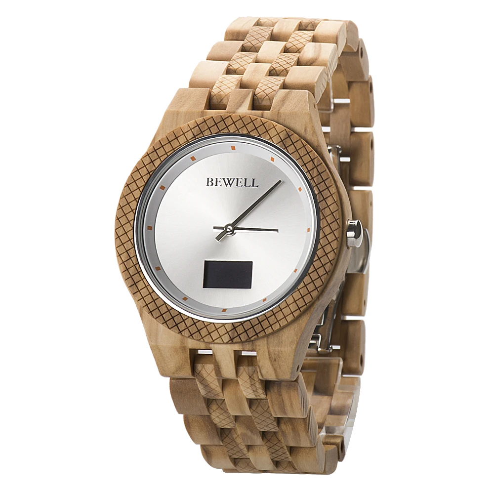 

Bewell Wood Smart Wrist Watch for Mens Custom Smart Cellphone Watch Private Label