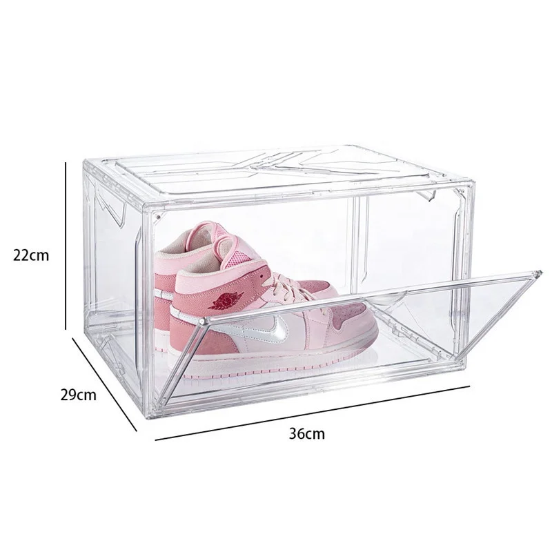 

HC0009 Net Hot - Selling Multi-Functional Shoe Box Can Be Assembled Transparent Acrylic Shoe Box, Clear