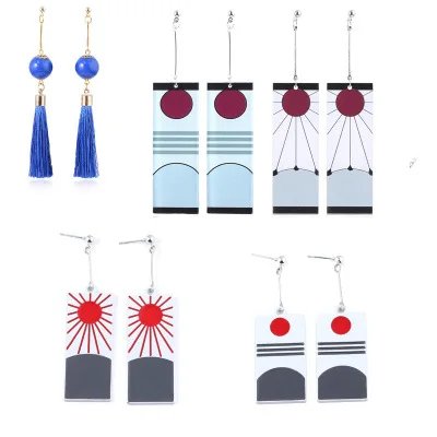 

Fashion Anime Demon Slayer Blade Tanjiro Tanjiro Tanjuro Tomioka Yoshiyuki Cosplay Long Earrings