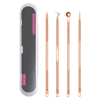 

Amazon Hot Selling 4 pcs/Set Acne Blackhead Pimple Treatment Pin Kits Pin Needle Tool Extractor Set, Custom