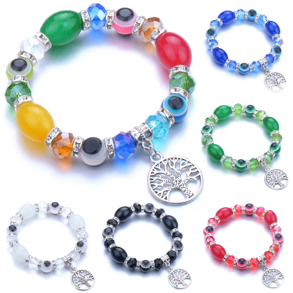 

Amazon sells rose glass beads, multiple patterns tree of Life multi-color unisex fashion bracelets, Many color