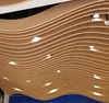 Wooden Grain Decorative False Curved Wave Metal Ceilign Panels Design